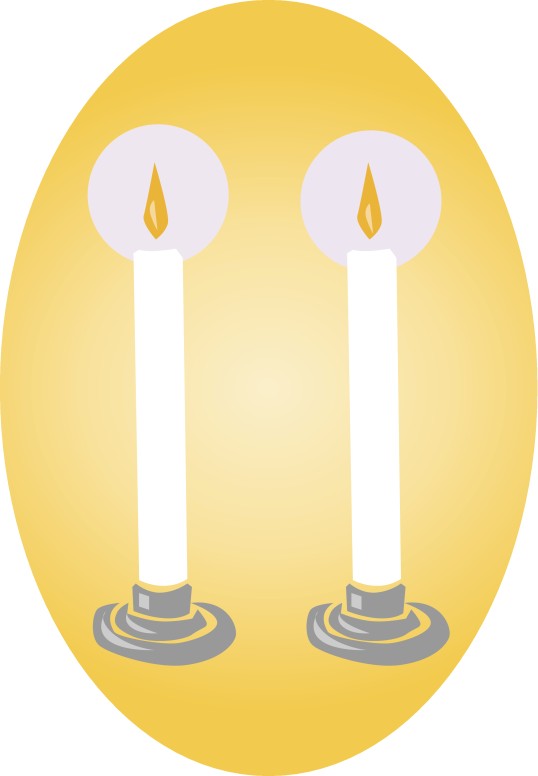 Two White Candles Clipart