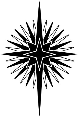 Big Nativity Star in Black and White