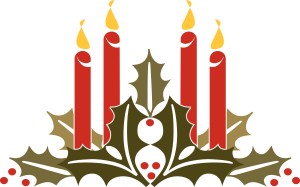 Holly and Candles Clipart