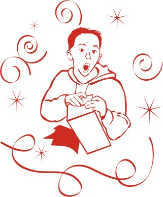 Boy Opening Presents