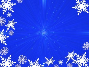 White Snowflakes on Blue
