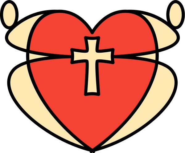 Graphic Heart and Cross