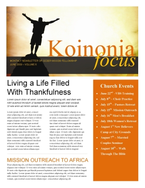 Arms Of Worship Church Newsletter