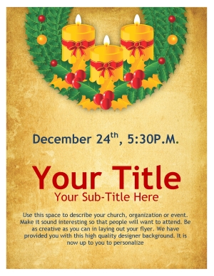 Christmas Wreath Church Flyer