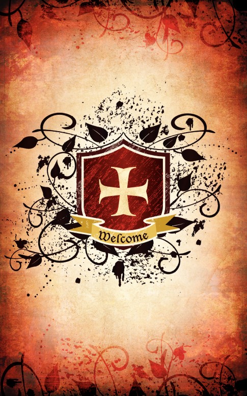 Cross Crest with Banner Easter Church Bulletin