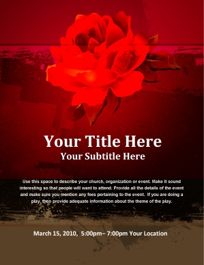 Valentines Flower Flyer Template