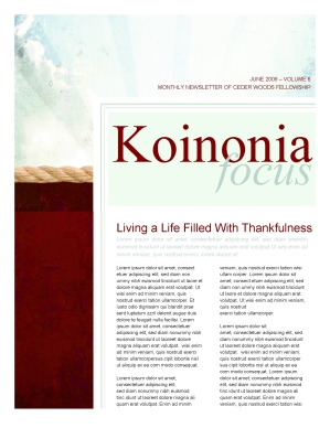 Hold Fast Church Newsletter