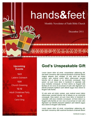 Christmas Gifts Newsletter Template