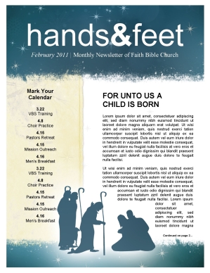 Nativity Church Newsletter Template