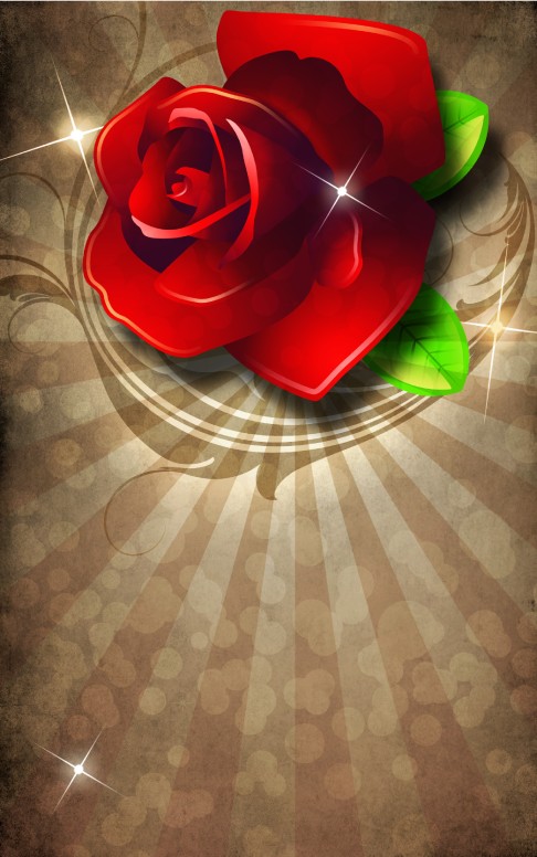 Valentine Rose Bulletin Template