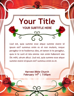 Rose Frame Church Flyer Template