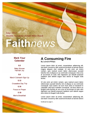Pentecost Church Newsletter Template