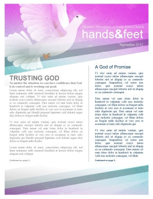Holy Spirit Dove Church Newsletter Template