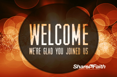 Church Welcom Motion Screen Video Loop in Brown and Gold