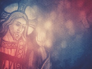 Stained Glass Jesus Religious Worship Background for Church