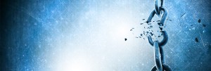 Banner with Vertical Chain Broken