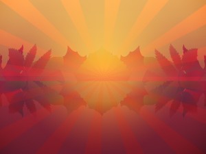 Modern Autumn Sunset Church Wallpaper
