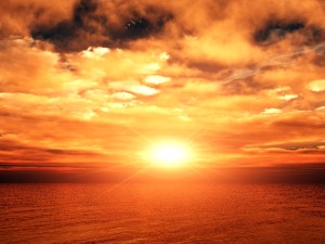 Orange Cloudy Sunset Ministry Background