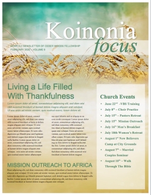 In Remembrance of Me Christian Newsletter
