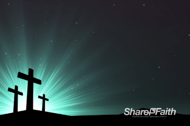 Abstract Cross Blue Green Worship Video Loop