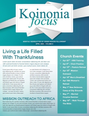 Springtime Church Newsletter