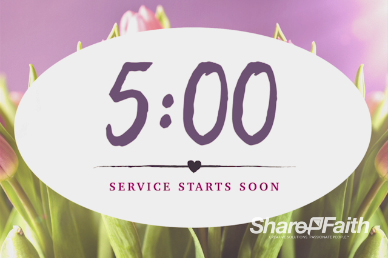 Pink Tulip Mother's Day Christian Five Minute Countdown Timer