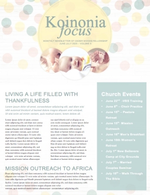 Baby Dedication Ministry Newsletter