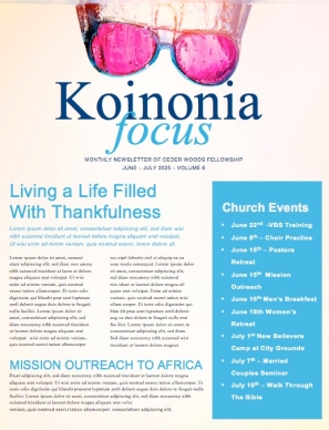 Summer Events Christian Newsletter