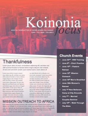 Wake Up Church Newsletter