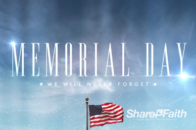 Memorial Day American Flag Waving Video Loop