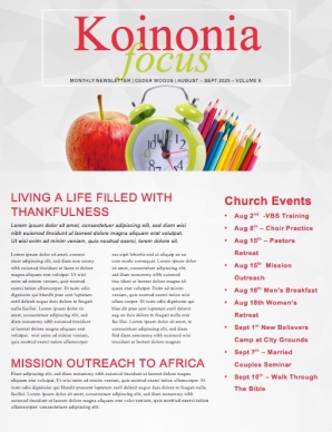 School is Starting Ministry Newsletter