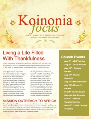 Fall Festival Family Fun Religious Newsletter