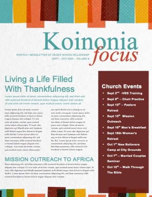 Sunday School is Starting Now Church Newsletter