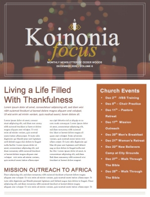 Christmas Eve Candlelight Service Ministry Newsletter
