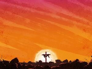 Easter Cross Sunrise Worship Background