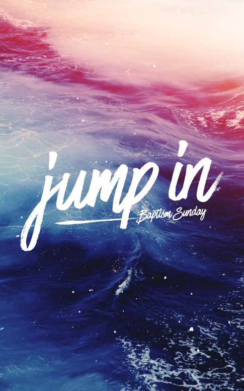 Jump In Baptism Sunday Church Bulletin