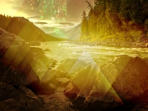 Golden River Stream Worship Background