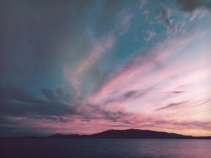 Clouds in the Sunset Sky Religious Worship Background