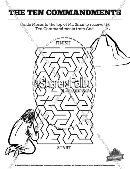 The Ten Commandments Bible Mazes