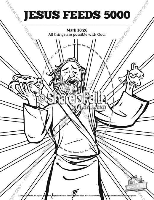 ShareFaith Media » Jesus Feeds 5000 Sunday School Coloring Pages ...