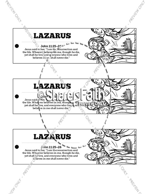John 11 Lazarus Bible Bookmarks