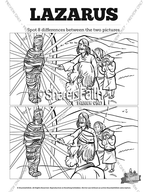 John 11 Lazarus Kids Spot The Difference