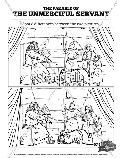 Matthew 18 The Parable of the Unforgiving Servant Kids Spot The Difference