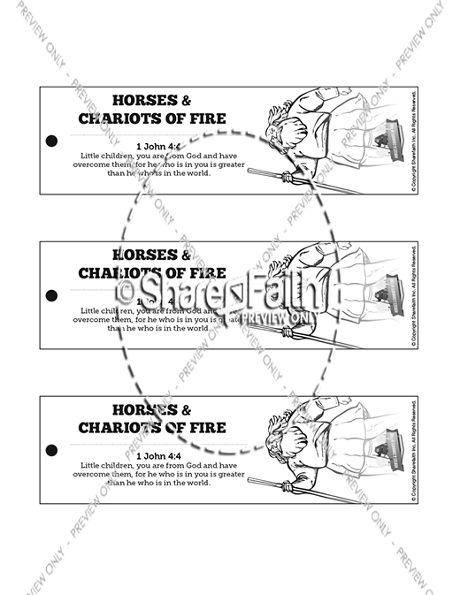 2 Kings 6 Horses and Chariots of Fire Bible Bookmarks