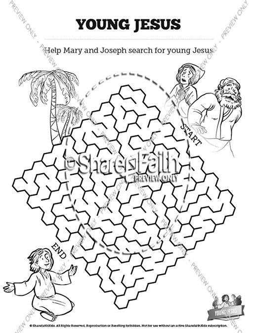 Jesus As A Child Bible Mazes