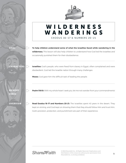 40 Years in the Wilderness Sunday School Curriculum
