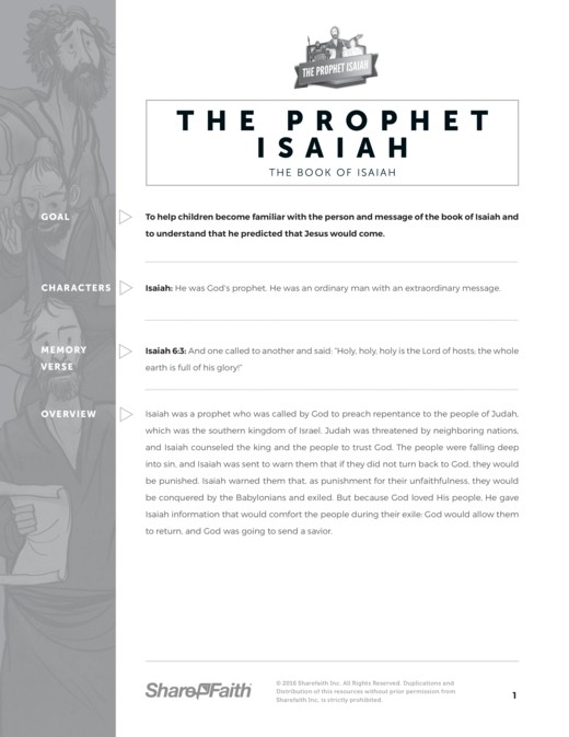 The Prophet Isaiah Sunday School Curriculum