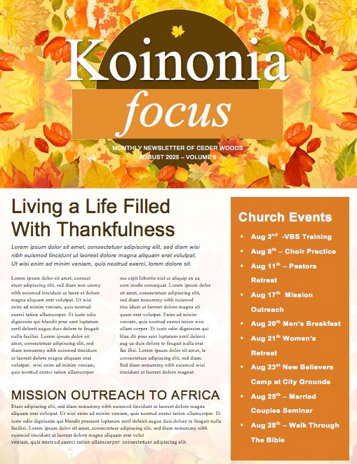 God Will Provide Christian Newsletter Template