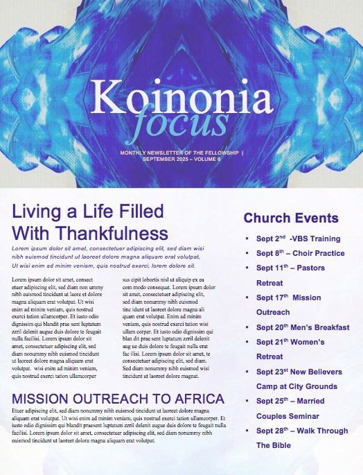 In Christ Alone Hope Church Newsletter Template