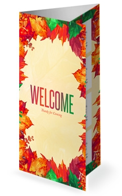 Fall Festival Autumn Leaves Church Trifold Bulletin